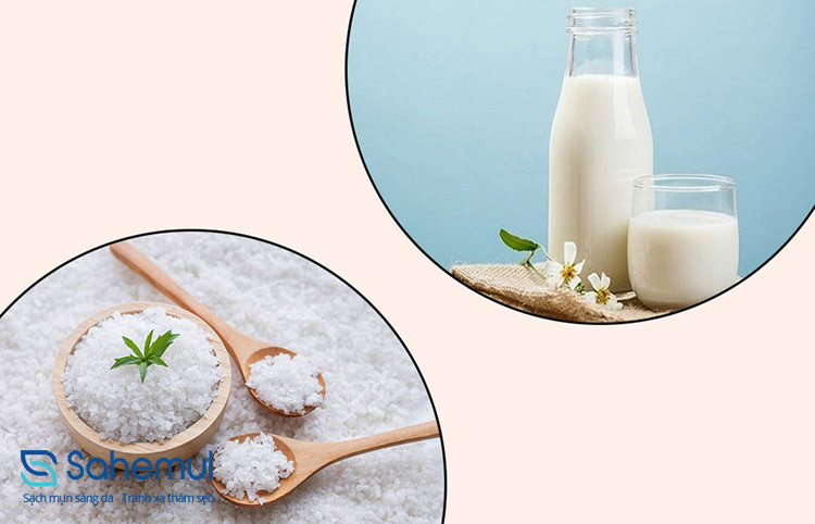 3. Cách trị thâm mụn bằng sữa tươi không đường và muối 1